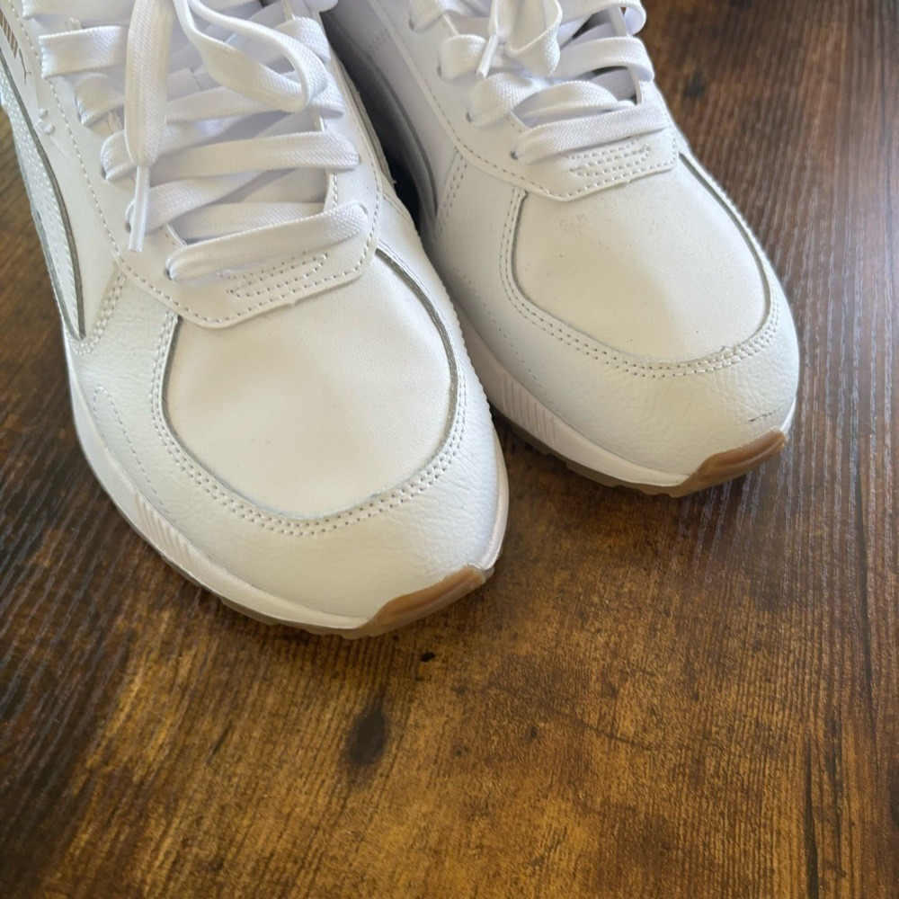 Puma Graviton Sneakers Size 10 White Gold Low Top Trainers 401102-03 - Picture 7 of 8